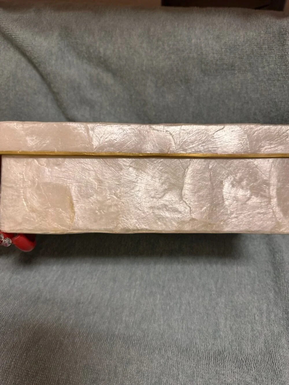 Vintage Capiz Shell Tissue Box Cover Holder Hollywood Regency Storage Coastal